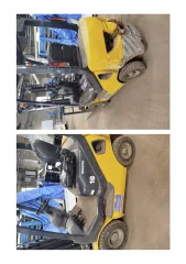 Автопогрузчик Komatsu FD18T-21, гос. рег. знак 350 ХМ 7824, заводской № 211986, 2018 г. выпуска, цвет многоцветный: желтый, черный, серый.