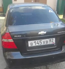 Chevrolet Aveo, 2007. Транспортное средство: Шевроле Авео, ГРЗ В145ХВ82, 2007 года выпуска, идентификационный номер KL1SF69YE8B093395, цвет: черный, мощность двигателя 63,3 (86) кВт (л.с.). Транспортное средство на ходу, по кузову имеются царапины. Машина стоит по адресу: г. Ялта, ул. Батурина, д…
