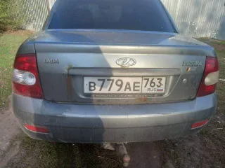 Lada Priora 2010 года, 98 л.с., пробег 205000 км. VIN XTA217030A0233438, госномер В779АЕ763. Цвет — средний серо-зеленый металлик.