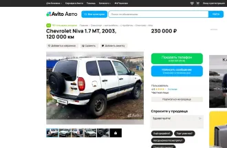 Chevrolet Niva, 2003 г.в., VIN X9L21230030001091, автотранспортное средство Chevrolet Niva, 2003 г.в., VIN X9L21230030001091. Машина не на ходу, требуется капитальный ремонт двигателя, замена переднего моста, ремонт порогов, ремонт задних лонжеронов (ввиду их отсутствия), ремонт заднего моста и…