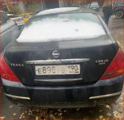 Легковой автомобиль Nissan Teana, цвет: темно синий, г/н: Е898УВ/190, 2006 г.в., VIN JN1BAUJ31U0002084