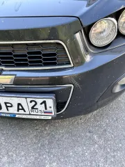 Шевроле Авео 2012 года, черный цвет. VIN: XUUTF69EJC0020305, госномер В400РА21.