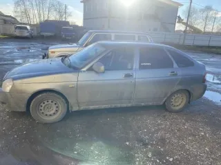 Lada Priora 2009 года выпуска, цвет средний серо-зеленый металлик. VIN: XTA21723090084119, номер двигателя: 2437855. Пробег 225000 км. Небольшая вмятина на правой передней двери, ржавчина на капоте. Объем двигателя 1596 см³, мощность 97,9 л.с. Государственный регистрационный знак С831ОА58.