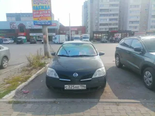 Nissan Primera 1.6 2007 года, черный цвет. VIN: SJNFAAP12U2313909, ПТС: 99 49 823711, госномер: С325АЕ196. Двигатель бензиновый QG16-087203Q, мощность 109 л.с. (80,1 кВт), объем 1597 см³. Экологический класс нулевой, разрешенная максимальная масса 1940 кг, масса без нагрузки 1396 кг.