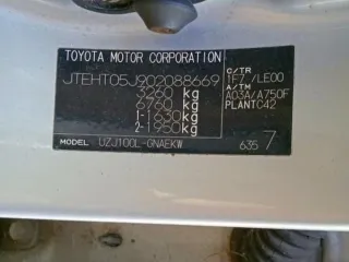 Высвобождаемое движимое военное имущество автомобиль Toyota Land Cruiser 100 VIN JTEHT05J902088669 Год выпуска 2005 Мощность двигателя 238 Объем двигателя 4664 Вид транспорта легковой Марка Toyota Модель Land Cruiser 100 Пробег 274730