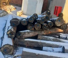 Бревна сосны и лиственницы для распиловки и строгания. Сосновые бревна - 18 штук, лиственницы - 3 штуки. Имущество продается в том виде, в каком оно есть, возврату и обмену не подлежит. Продавец не несет ответственности за скрытые дефекты.