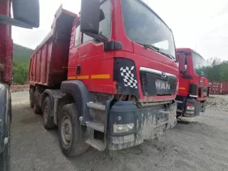 Автосамосвал БЦМ-59 на шасси MAN TGS 41.400 8х4 BB-WW, VIN X3W65392АН0001797, 2017 г.в., №двигателя D2066LF6350547991324798, цвет красный, ГРЗ Н595НС27 (разукомплектован)