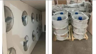 Оборудование для сушки рыбы FishDry FD40. Агрегат конденсационной сушки/вялки рыбы FishDry FD40 - 1 шт. Осевые вентиляторы Rosenberg 500 мм (Германия) – 12 шт. Щит управления осевыми вентиляторами (на 12 вентиляторов) – 1 шт.