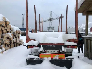 Автомобиль-сортиментовоз 687474 на шасси МАЗ-631219, VIN: X89687474H0CA8009, прицеп-сортиментовоз 600320 VIN: X89600320H0DK22036, ПТС 43 ОР №397755 от 06.03.2017 г., гос. №А0849611