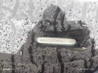 •	Марка, модель ТС: AUDI A6 •	Идентификационный номер  VIN  WAUZZZF26KN041780 •	Наименование  тип ТС : Легковой  •	Категория ТС  А, В, С, Д, прицеп  В •	Год изготовления ТС: 2018 •	Модель, № двигателя: DLZ 015749 •	Шасси  рама  №: отсутствует   •	Кузов  кабина, прицеп  № WAUZZZF26KN041780 •	Цвет…
