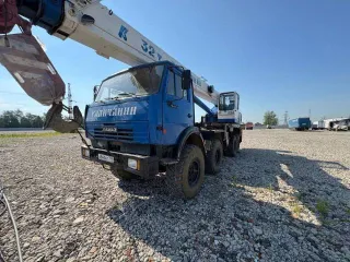 Кран автомобильный КС-55729-5B на шасси КАМАЗ, 2013 г.в., VIN: Z8C55729ED0000108, цвет: синий, неисправен двигатель.