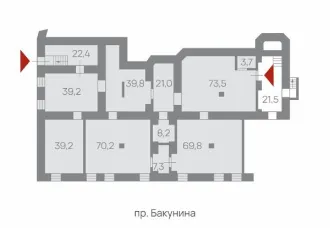 Нежилое помещение 394.3 кв.м, Санкт-Петербург, проспект Бакунина, дом 19-25, литера А, помещение 7Н. Назначение: нежилое, этаж: подвал, кадастровый номер 78:31:0145501:2637. Право собственности подтверждается записью в ЕГРН от 27.12.2022 № 78:31:0145501:2637-78/011/2022-1.