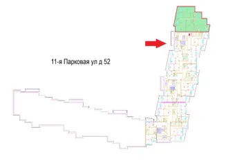Жилое помещение 145.9 кв. м, Москва, по адресу: г. Москва, ул. 11-я Парковая, д. 52, кв. 38 общей площадью 145,9 кв. м (этаж № 14), кадастровый номер: 77:03:0005011:8871.