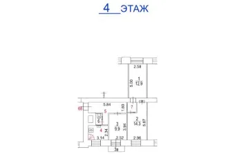 Квартира 58,4 м², Москва, ул. Маши Порываевой, 38-68. Жилое помещение по адресу: г. Москва, ул. Маши Порываевой, д. 38, кв. 68 (этаж №4), площадь 58,4 кв.м, кадастровый номер 77:01:0003040:3198. Вид жилого помещения: жилое. Общая площадь: 58,4.